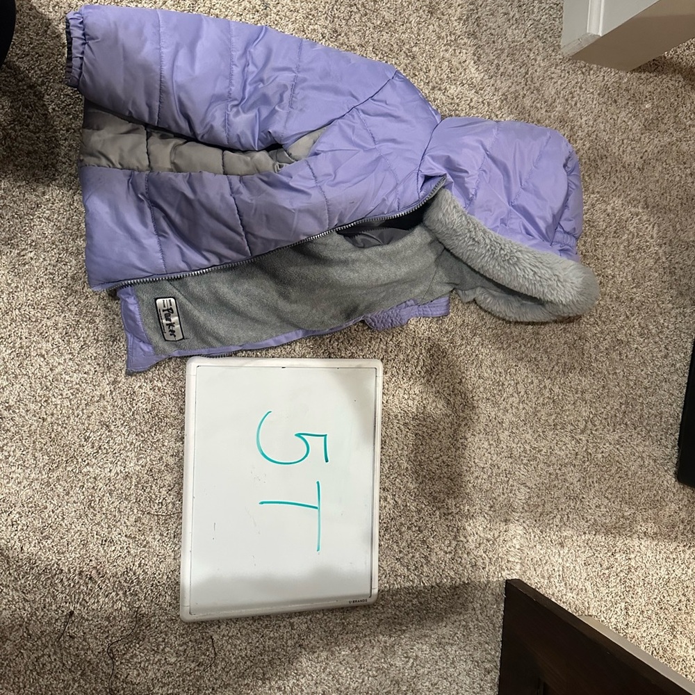 Purple and Gray Hooded Jacket for Kids
